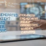 Main touchant un écran holographique comparant le contenu IA (rigide, logique) aux qualités humaines (chaleur, empathie).