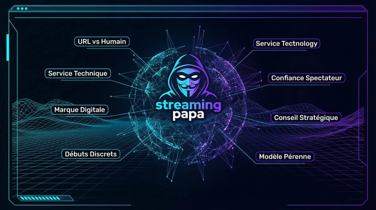 Interface de monitoring illustrant l'identité de Papa du Stream