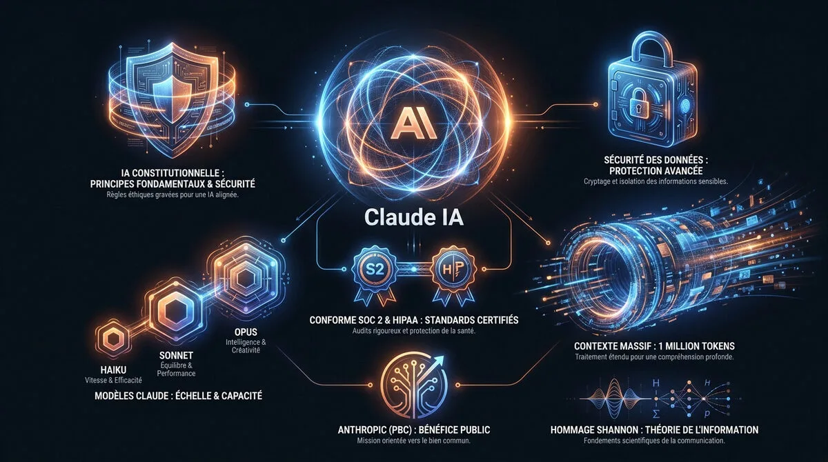 Schéma de l'architecture sécurisée de Claude IA