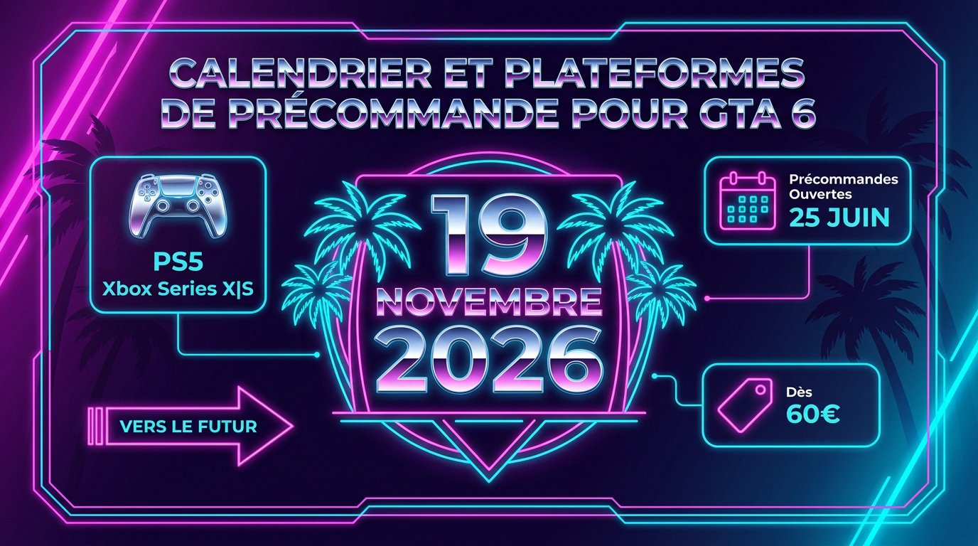 Calendrier de sortie et logos des plateformes PS5 et Xbox Series pour GTA 6