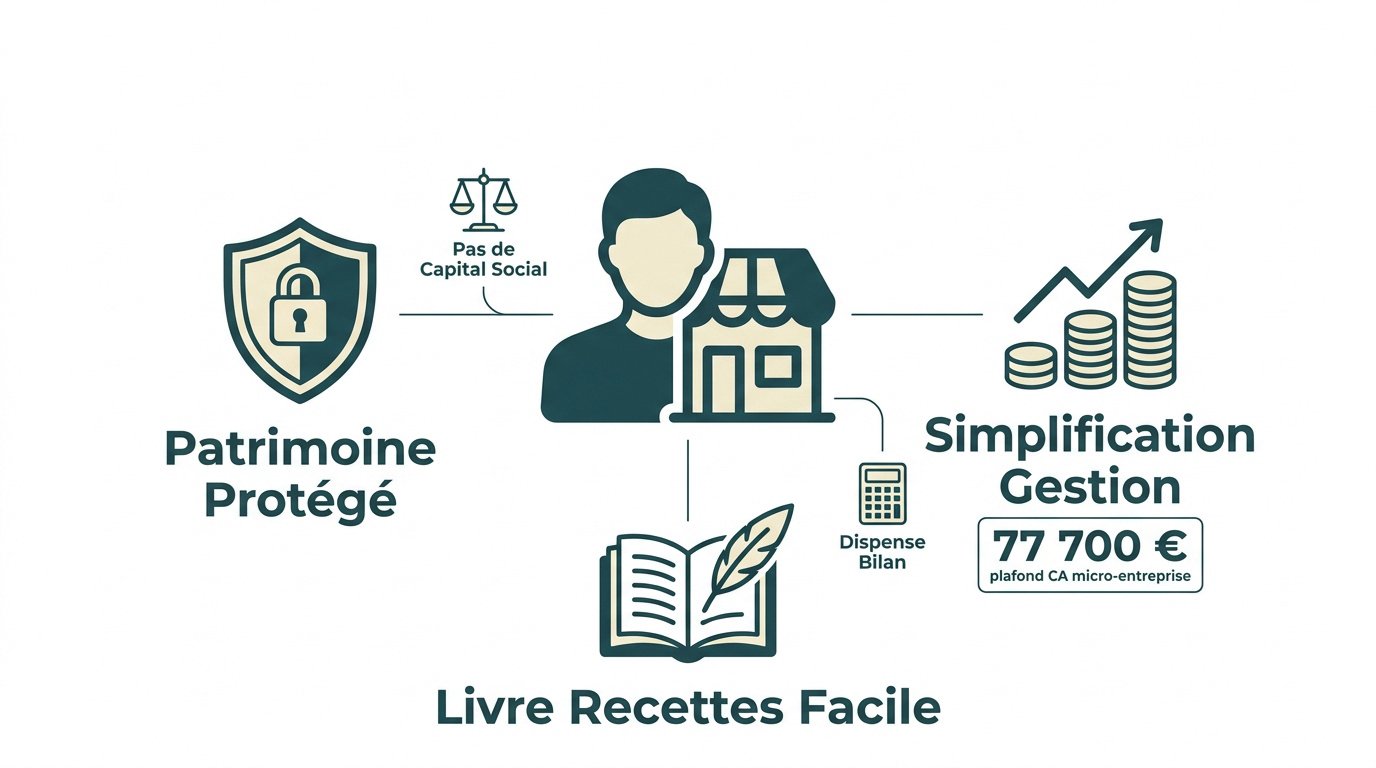 Infographie micro-entreprise et entreprise individuelle