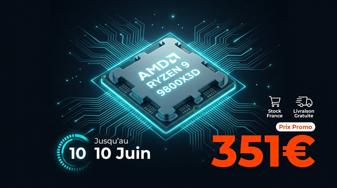 Promotion exceptionnelle sur le processeur gaming AMD Ryzen 7 9800X3D