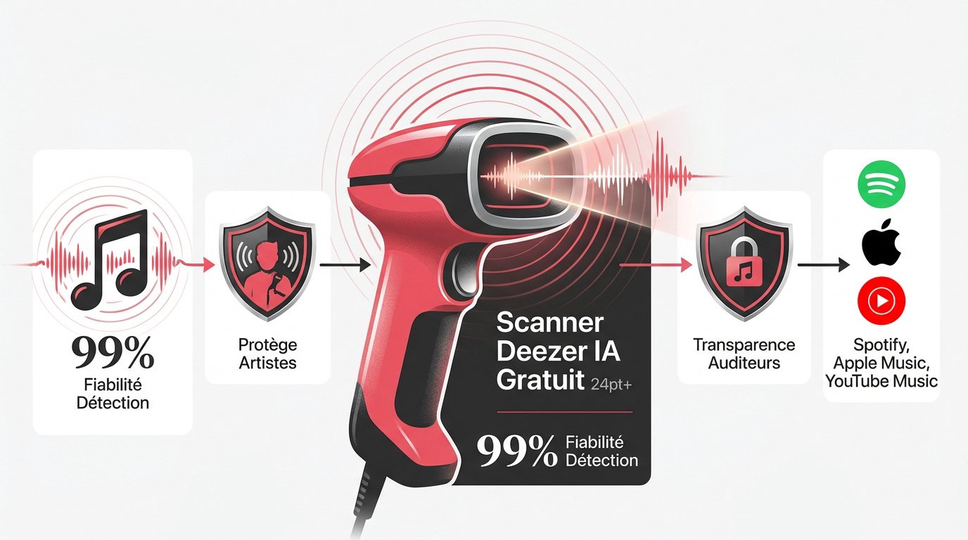 Interface du scanner Deezer détectant la musique IA