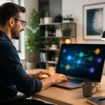 Professionnel travaillant sur flux dautomatisation numerique