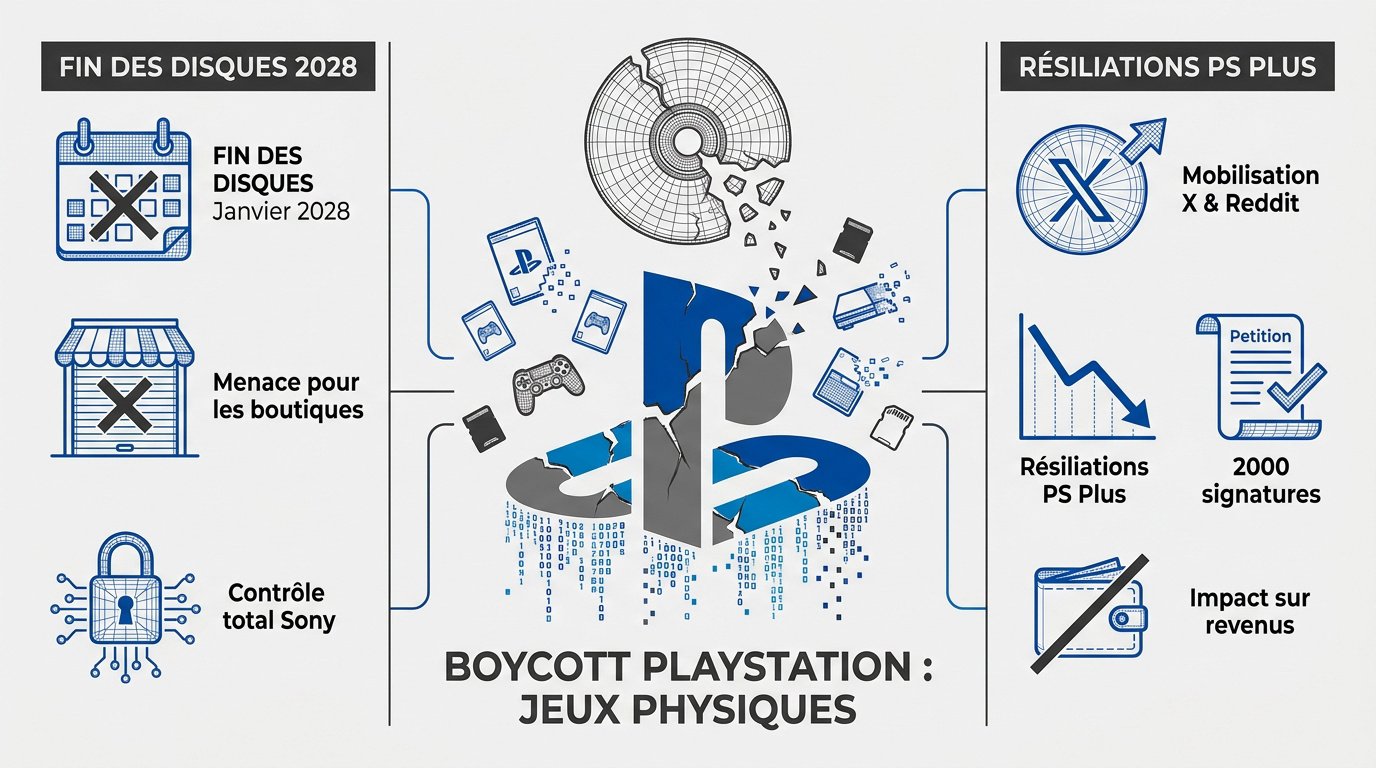 Illustration du boycott PlayStation suite à l'annonce de la fin des jeux physiques