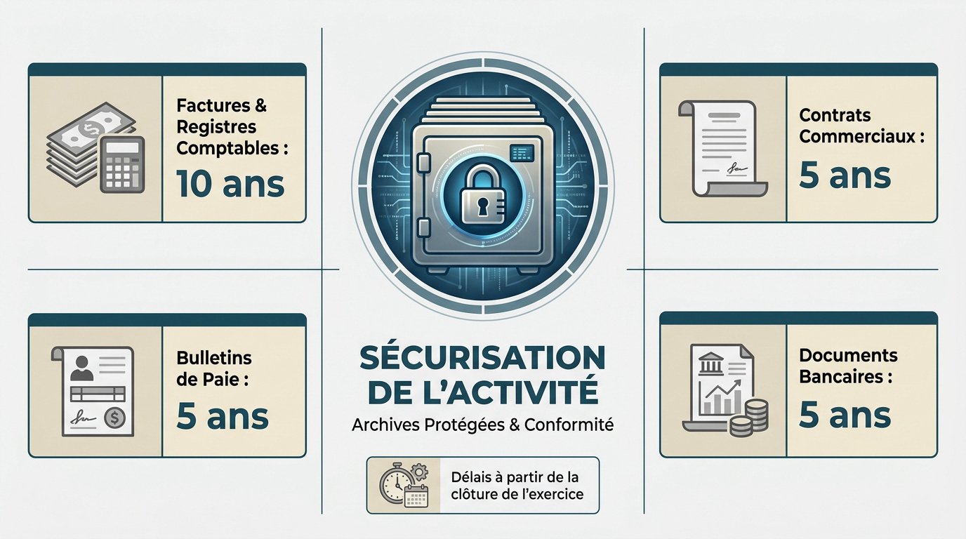 Tableau récapitulatif des durées de conservation des documents pour les indépendants