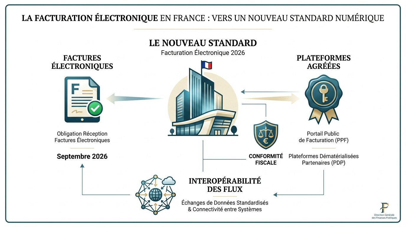 Schéma de la facturation électronique et des plateformes agréées en France