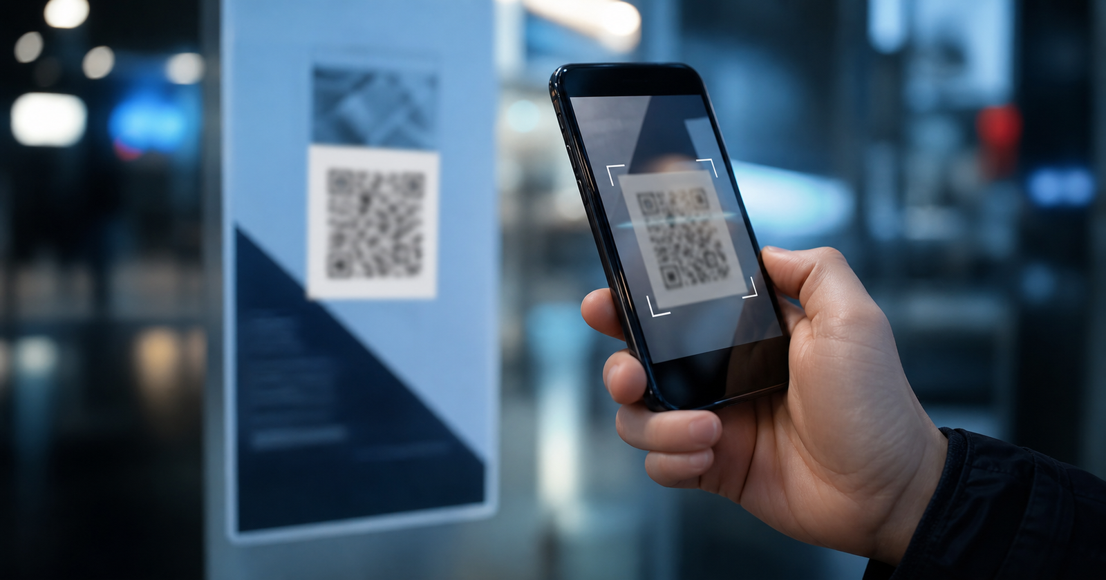 Smartphone scannant un QR code neutre dans un contexte de vigilance numérique