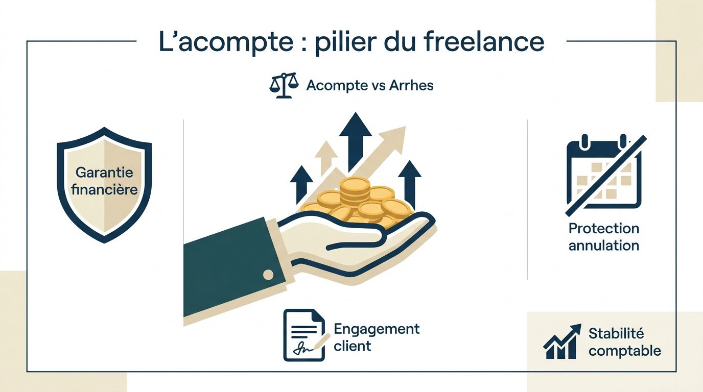 Freelance travaillant sereinement grâce à un acompte sécurisé