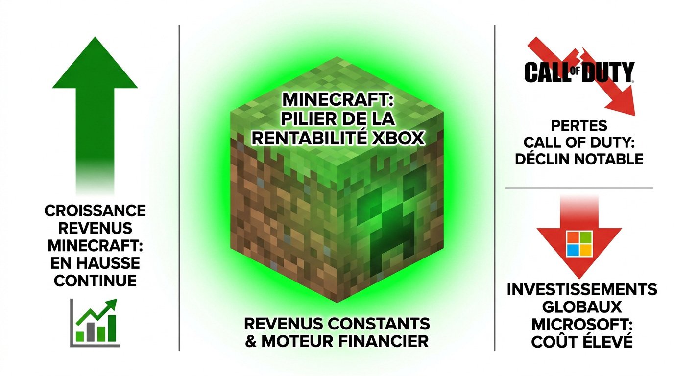 Minecraft finançant le catalogue Xbox et les investissements de Microsoft Gaming