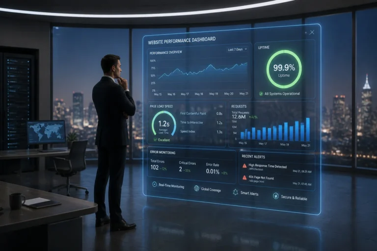 Tableau de bord de performance web