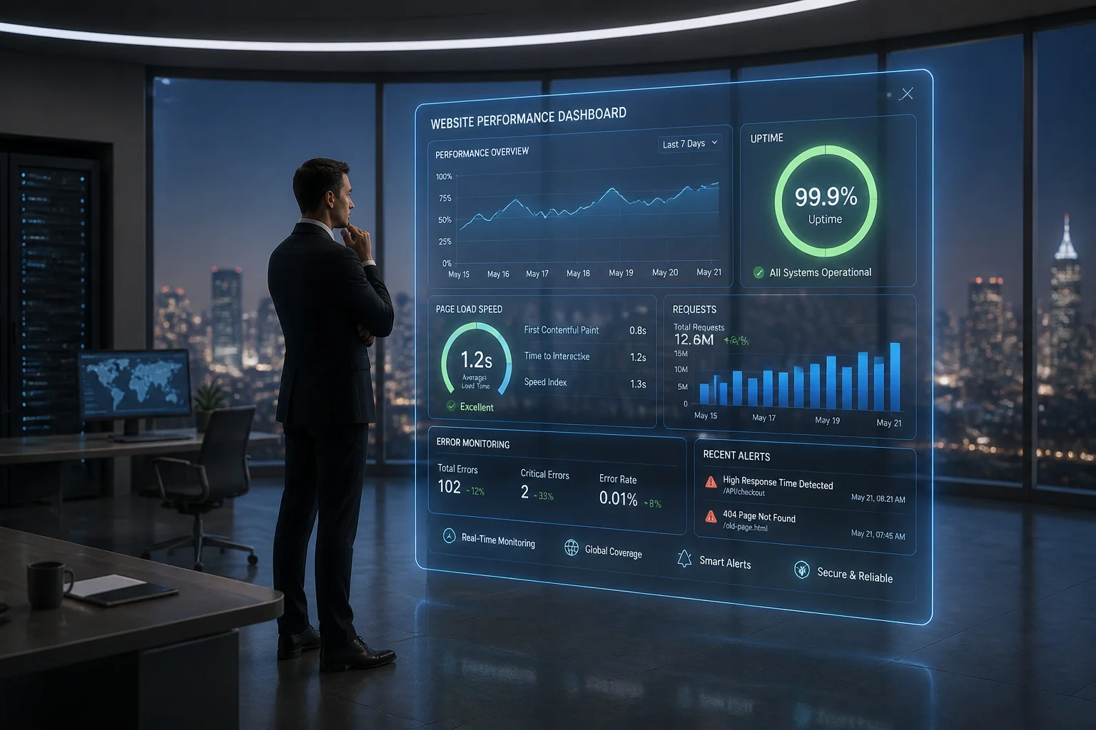 Tableau de bord de performance web