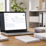 Bureau organisé pour changer de logiciel de facturation sans perdre l historique