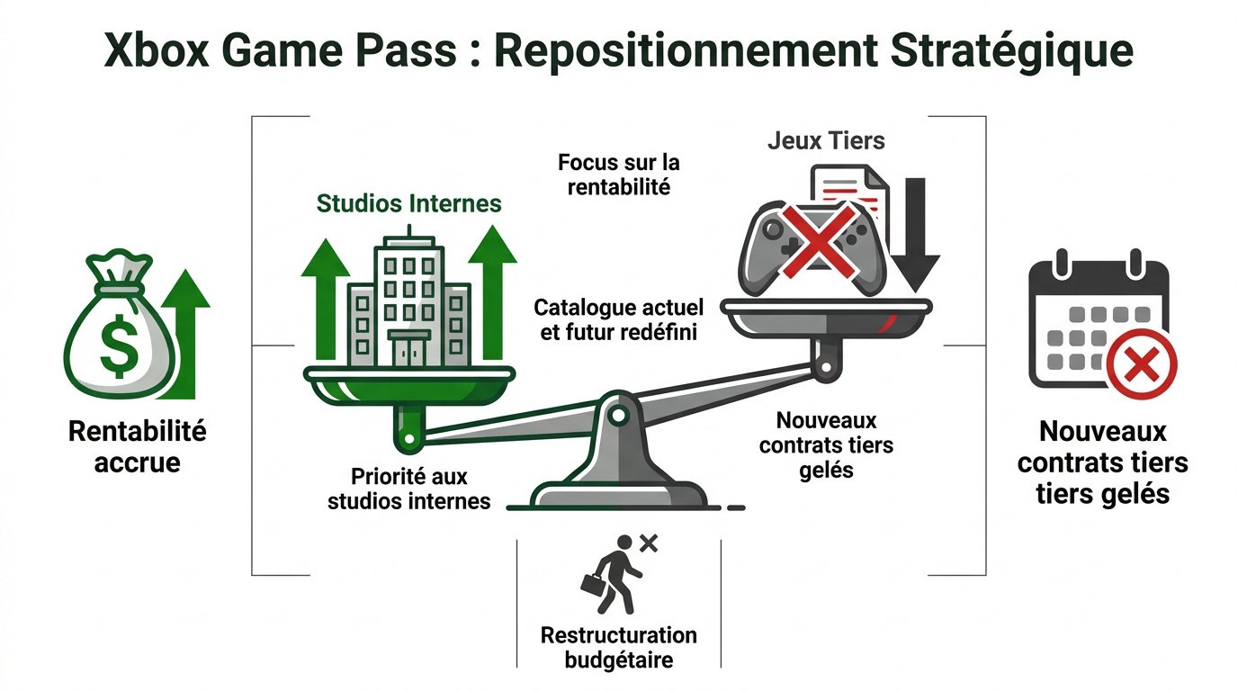 Illustration de la stratégie Xbox Game Pass concernant les studios tiers et les jeux indépendants