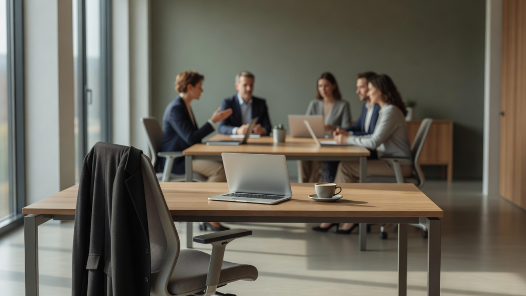 Petite équipe autour d’un planning de présence, face à une absence imprévue