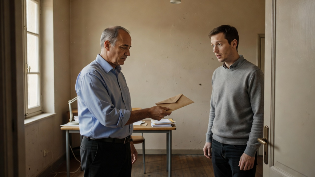 Deux personnes comparent un bulletin de paie et un tableau de calcul dans un bureau